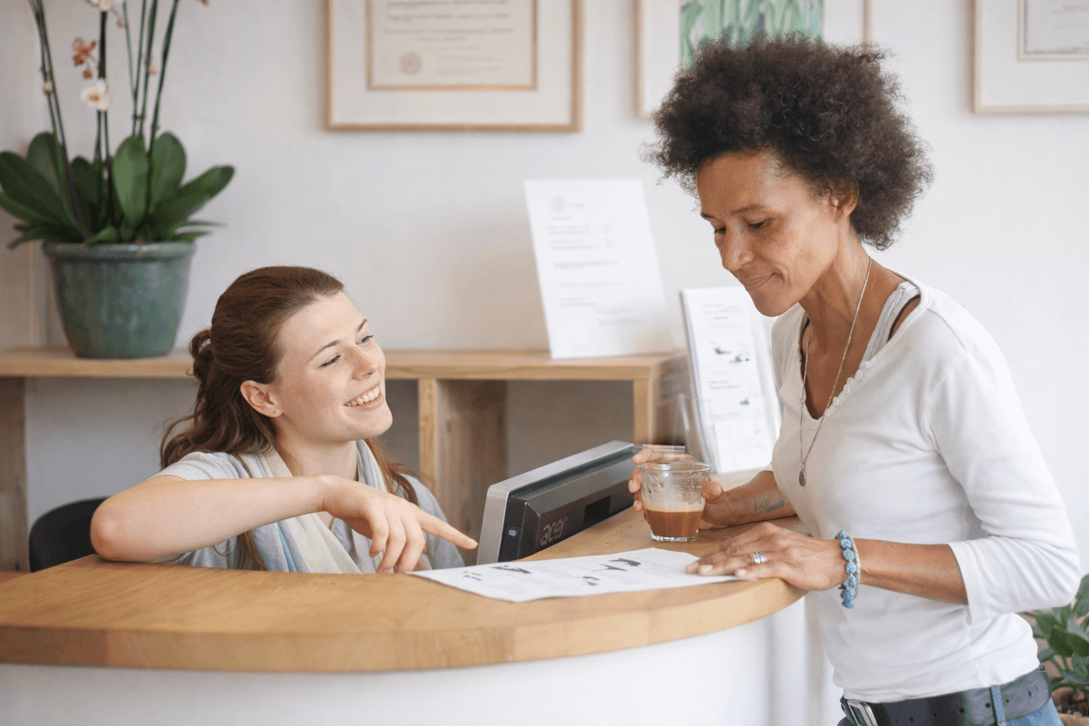 The practice reception, where your first appointment begins
